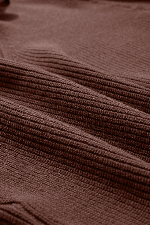 Lantern Sleeve V Neck Knot Back Sweater